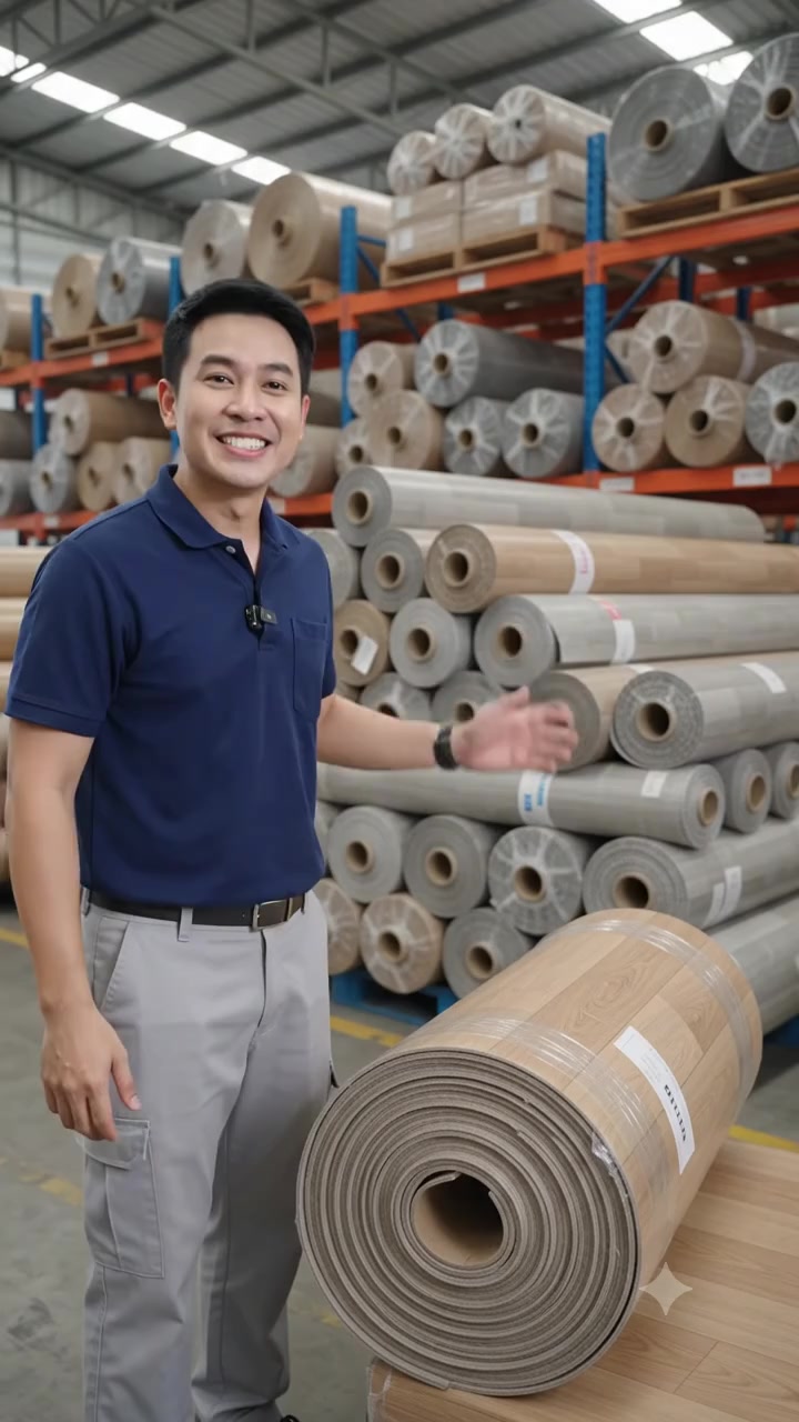 Premium grade PVC vinyl flooring rolls, extra large size with 2m width and 40m… TikTok video