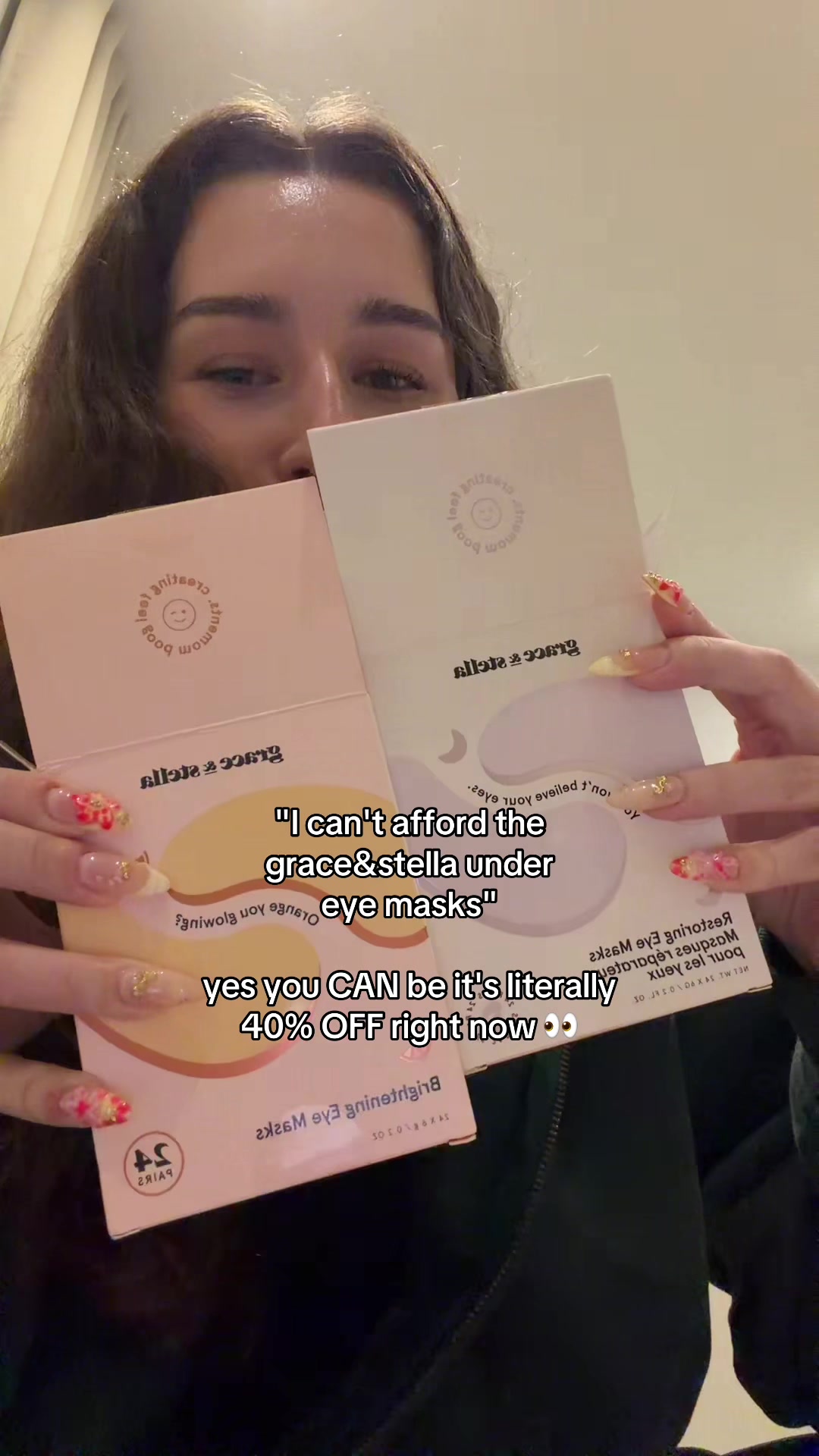 « Les masques pour les yeux grace&stella sont trop chers » Mais ils sont à -40 %… TikTok video
