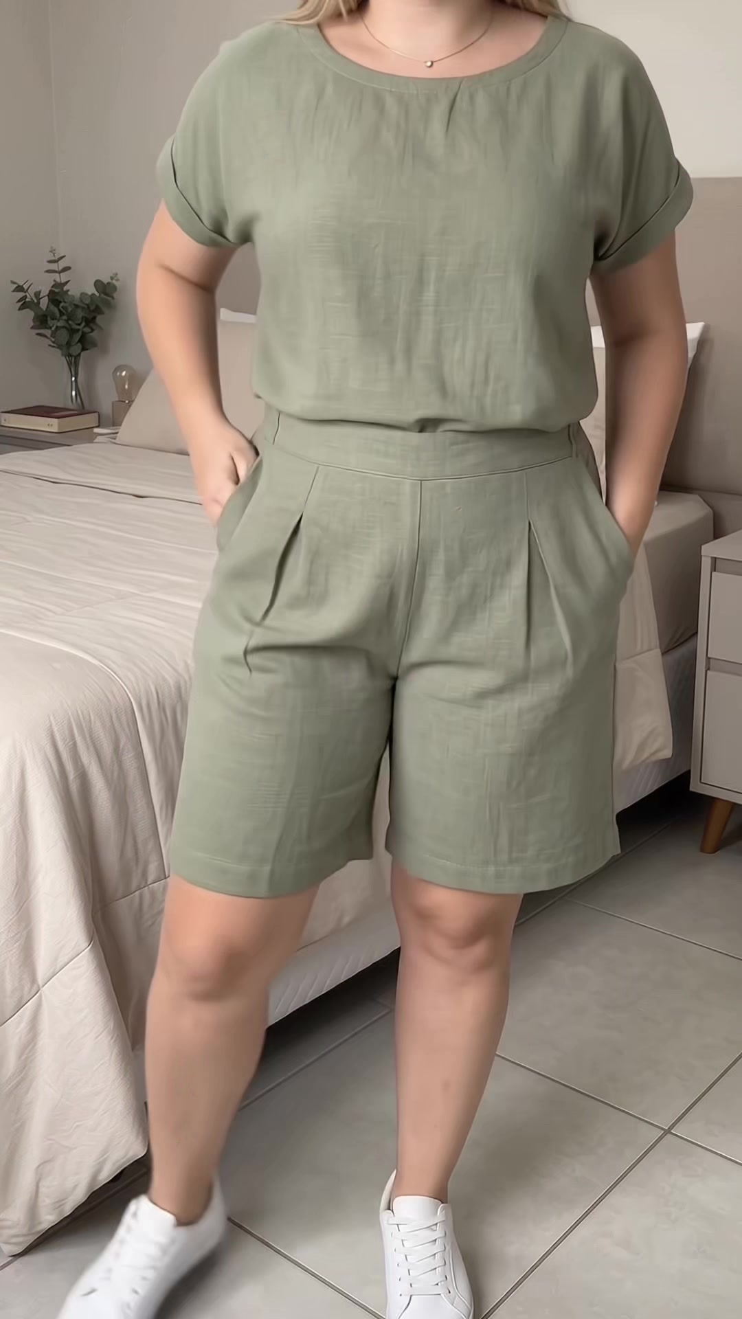 我太喜欢这套玫红色套装，又买了绿色和蓝色款 TikTok video