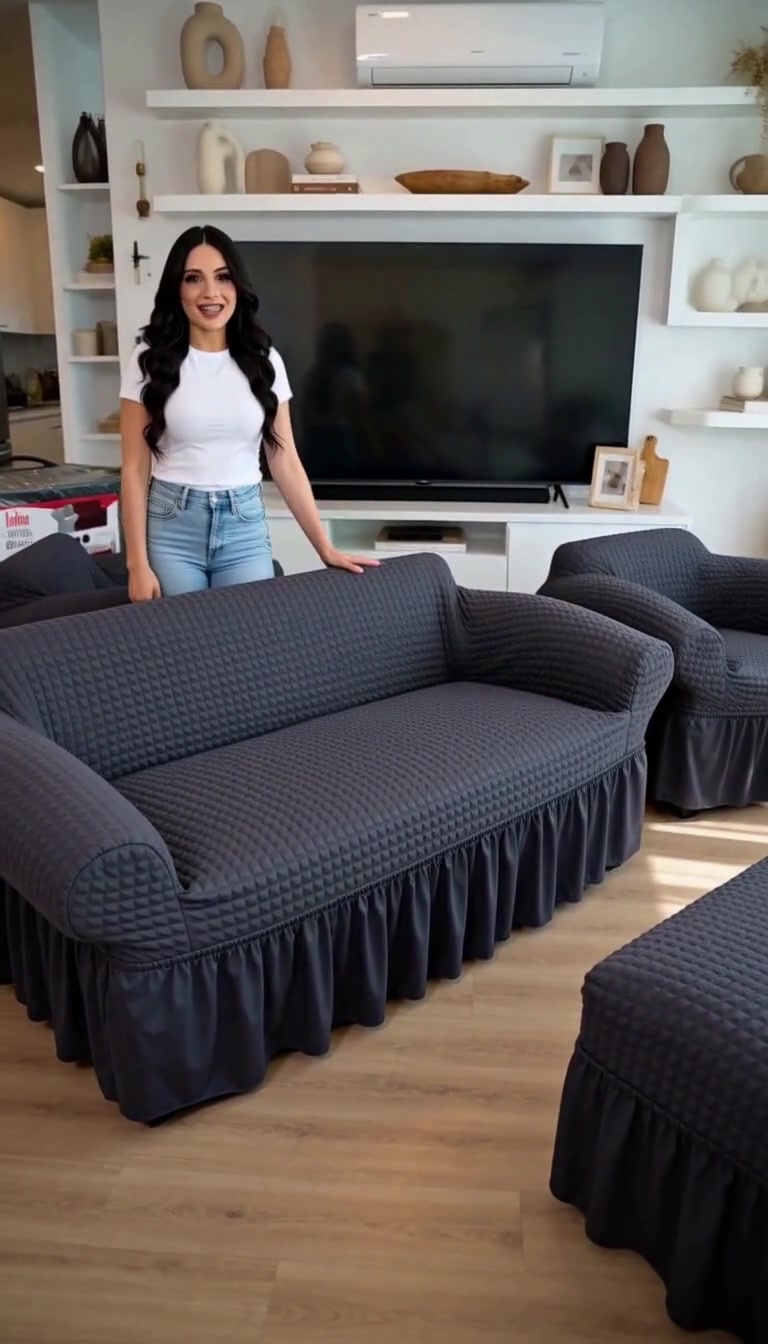 For an old or stained living room, look at this practical change. TikTok video