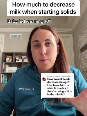 How much to decrease milk when starting solids / Baby led weaning 101 TikTok video