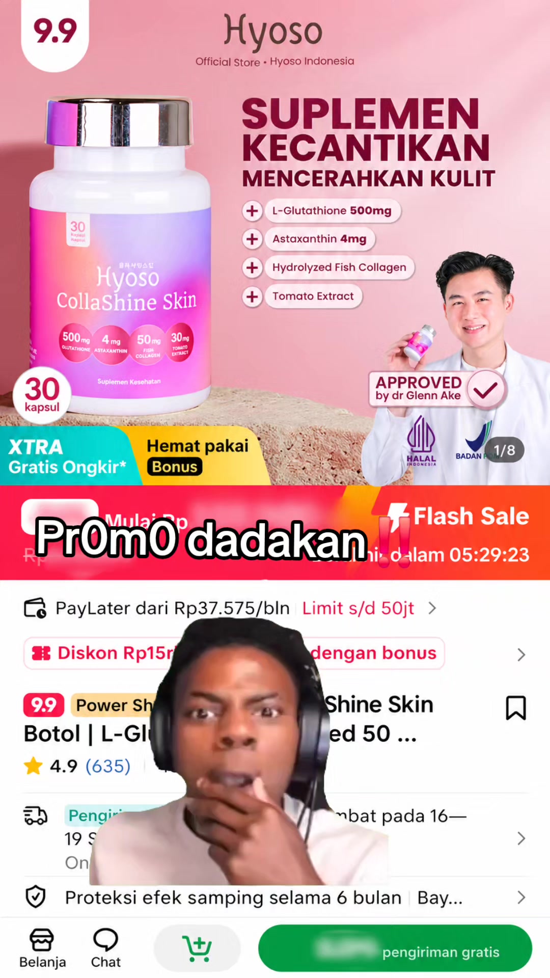 SUPLEMEN KECANTIKAN MENCERAHKAN KULIT, Pr0m0 dadakan, Flash Sale TikTok video