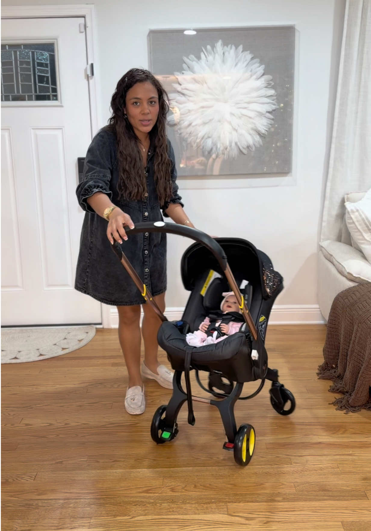This is your baby's car seat that converts into a stroller. TikTok video