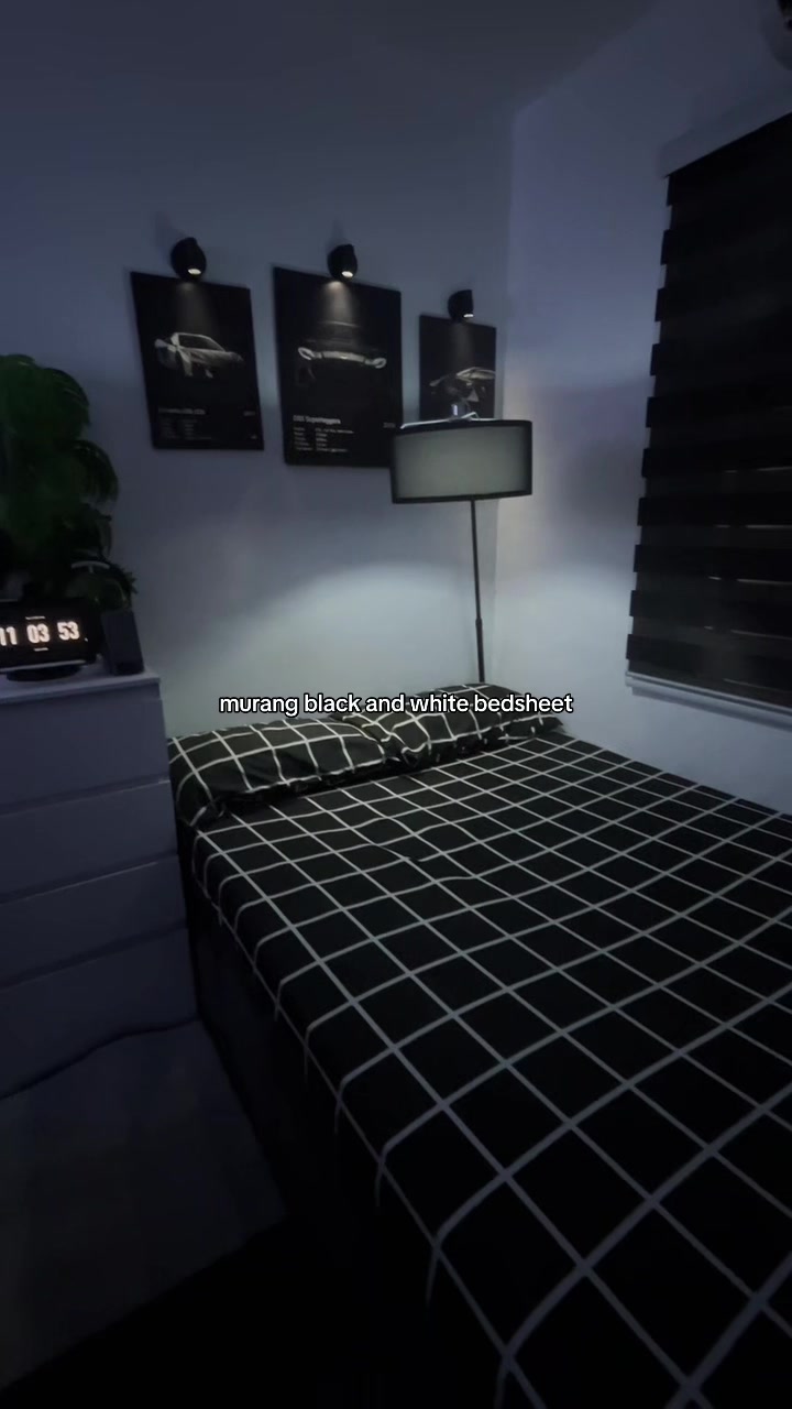 Murang black and white bedsheet TikTok video