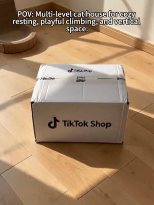 POV: Multi-level cat house for cozy resting, playful climbing, and vertical space. TikTok video