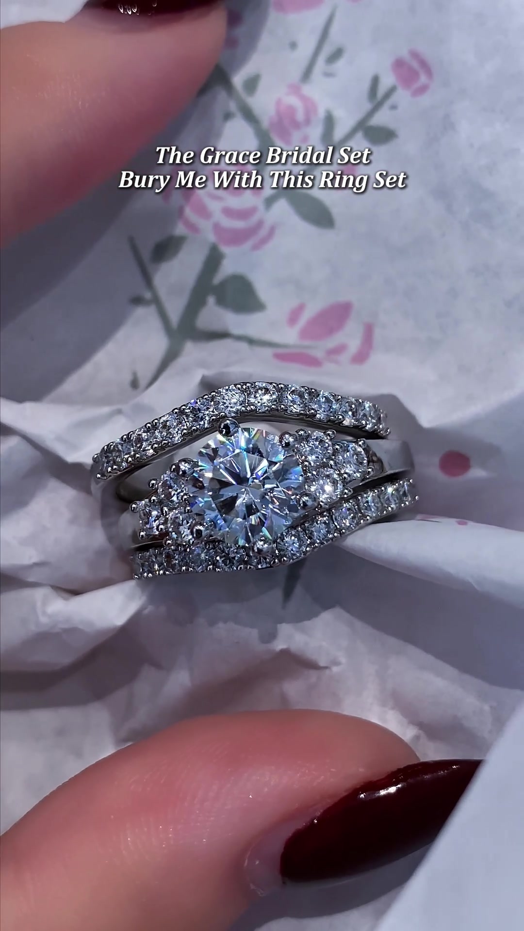 The Grace Bridal Set Bury Me With This Ring Set TikTok video