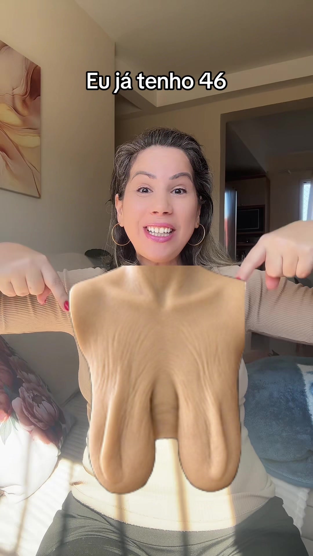 Your breasts are sagging, your arms are flabby, and your neck is full of wrinkles. TikTok video