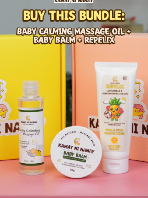BUY THIS BUNDLE: BABY CALMING MASSAGE OIL + BABY BALM + REPELIX, P50 OFF for New… TikTok video
