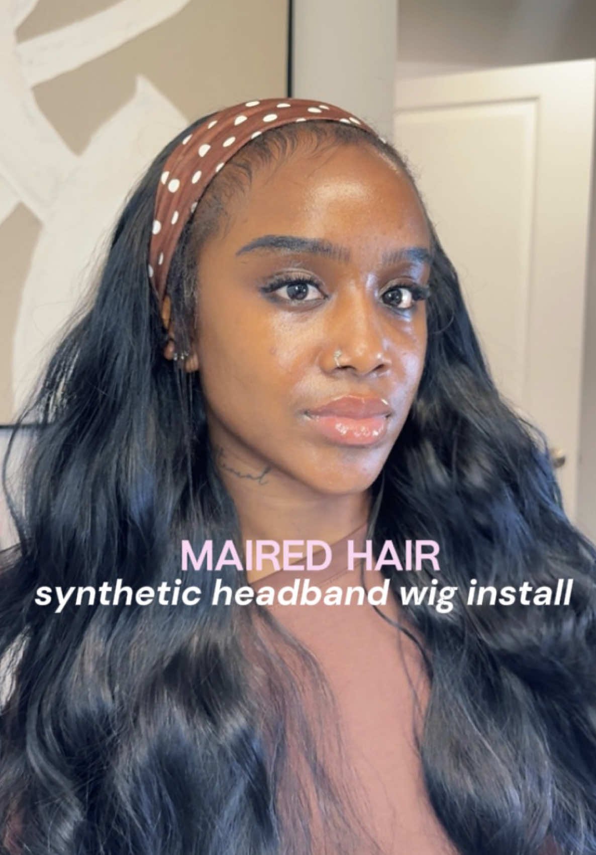MAIRED HAIR synthetic headband wig install TikTok video