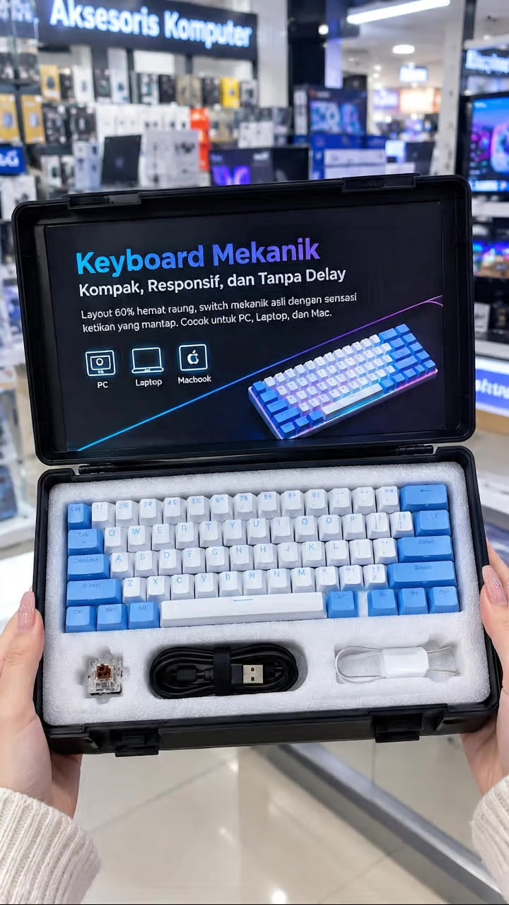 Mechanical Keyboard Compact, Responsive, and No Delay 60% space-saving layout,… TikTok video