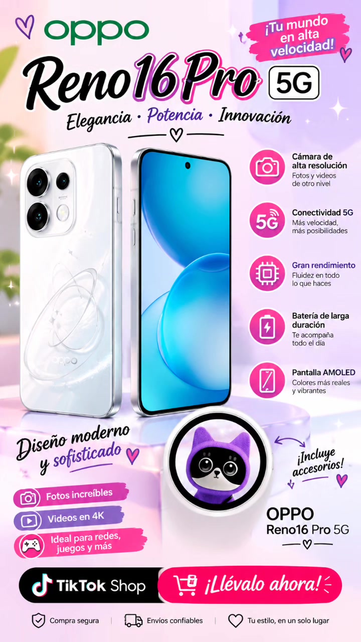 This is the OPPO Reno16 Pro 5G, a phone with a super elegant and modern design. TikTok video