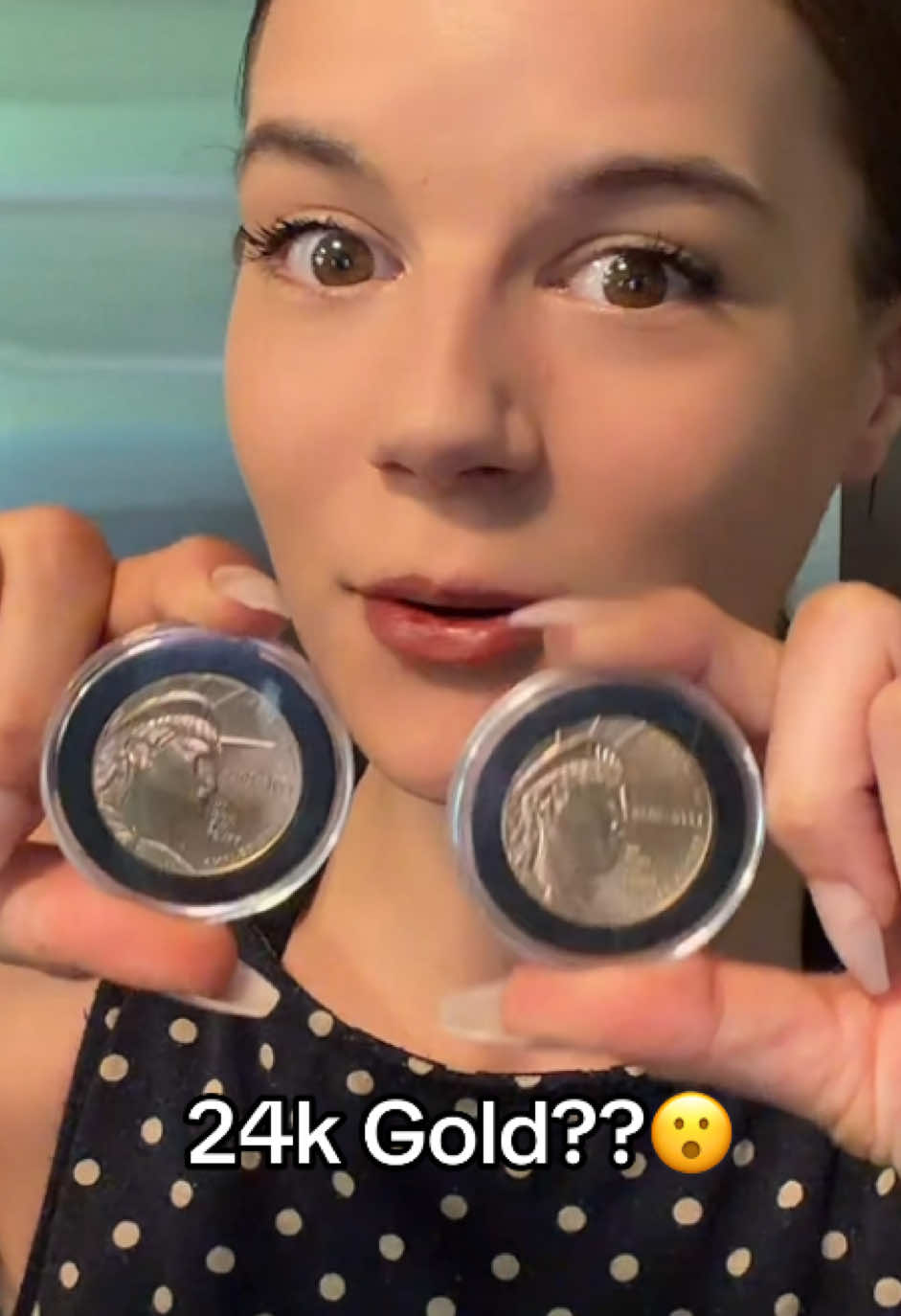 Twenty four carat gold half dollars. TikTok video