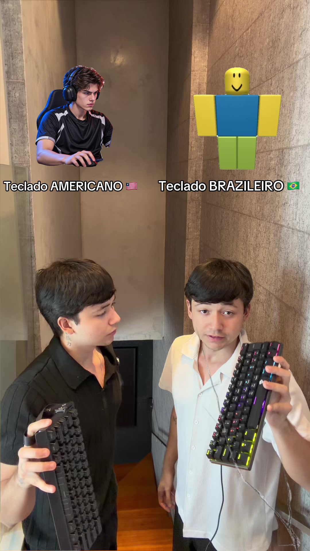 Brazilian keyboard, American keyboard. TikTok video