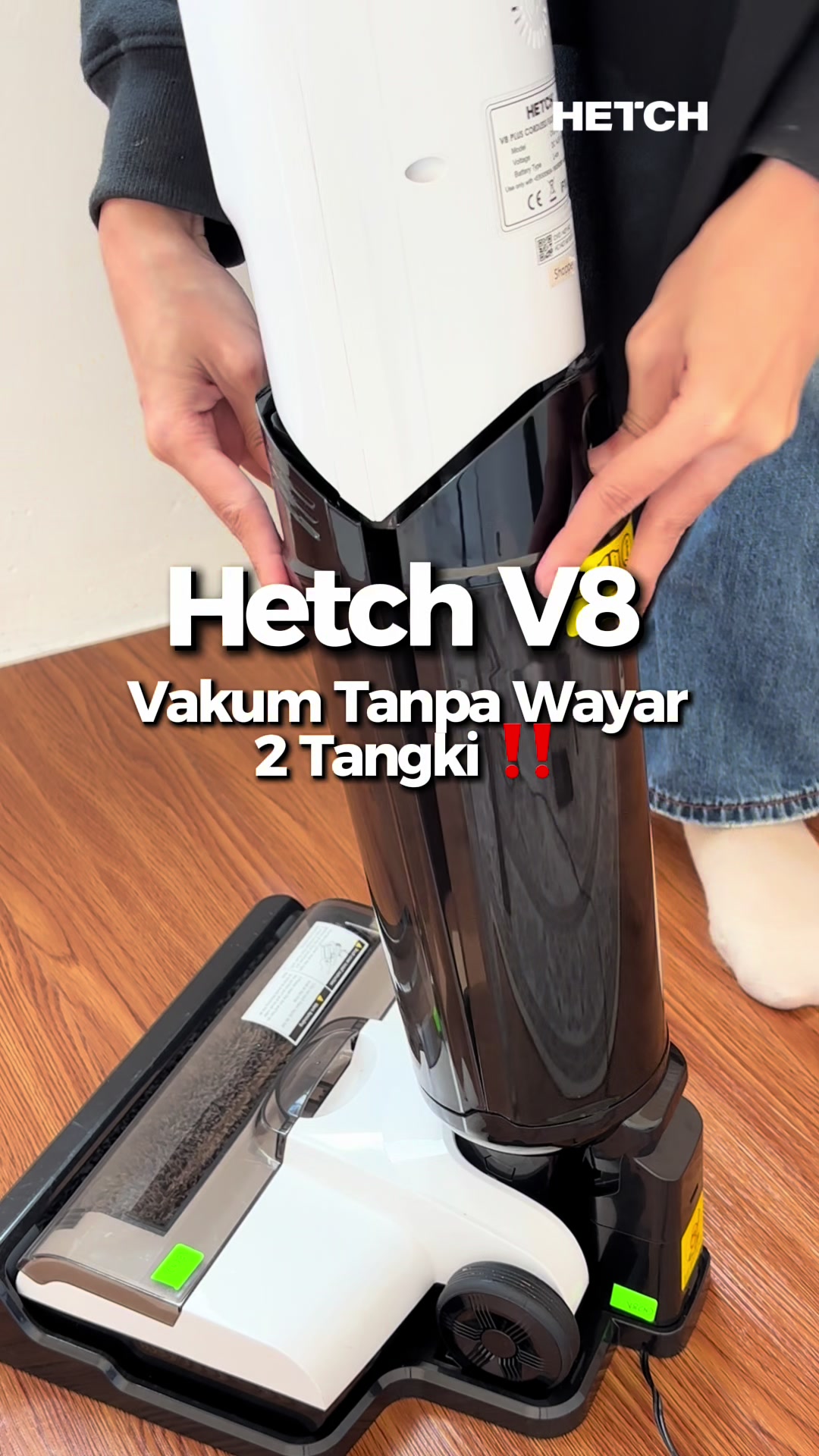 Hetch V8 Cordless 2-Tank Vacuum, FRONT TANK FOR STORING DIRTY WATER, EQUIPPED WITH… TikTok video