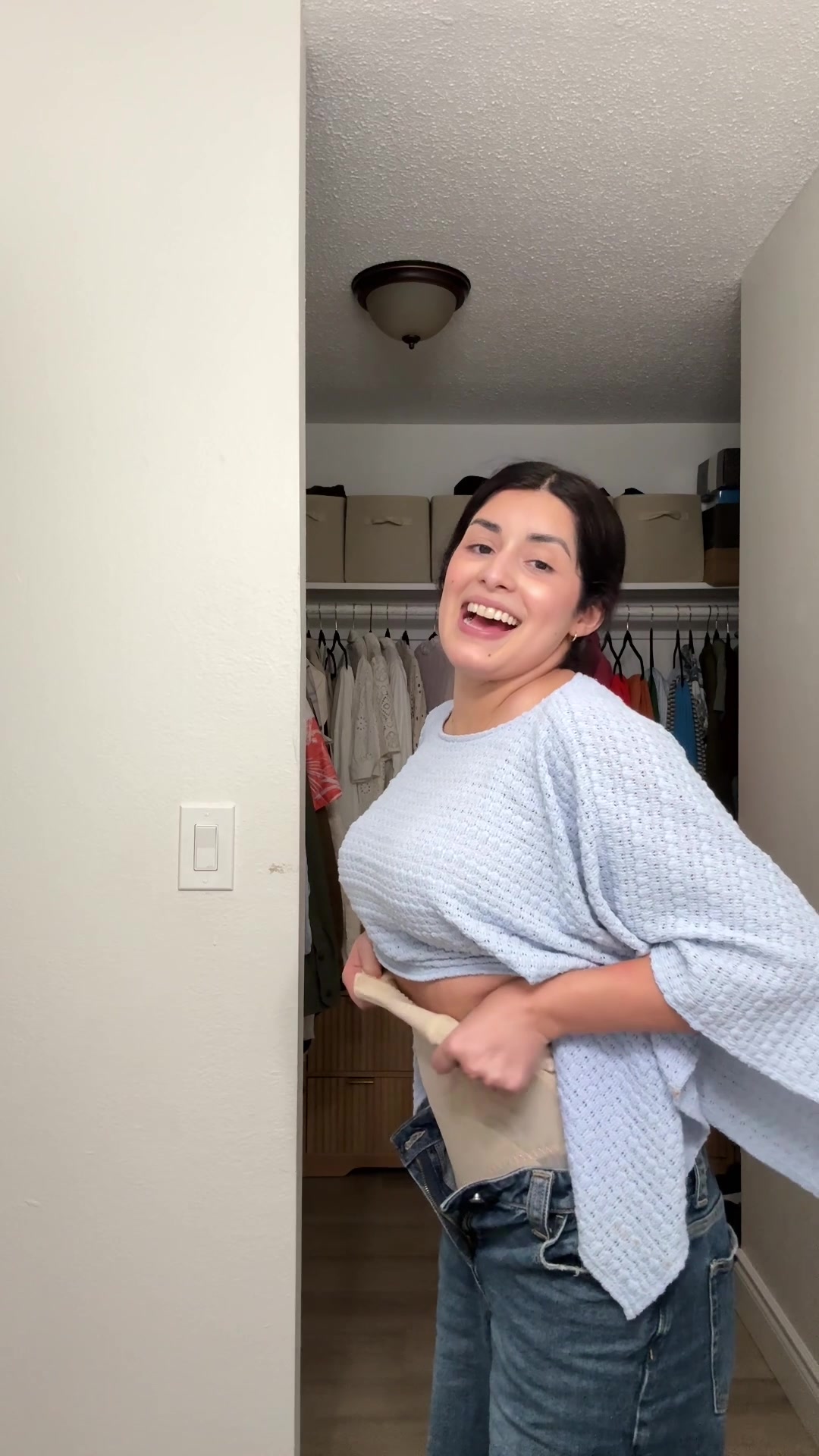 I am two months postpartum, and obviously my body won't be perfect right away… TikTok video