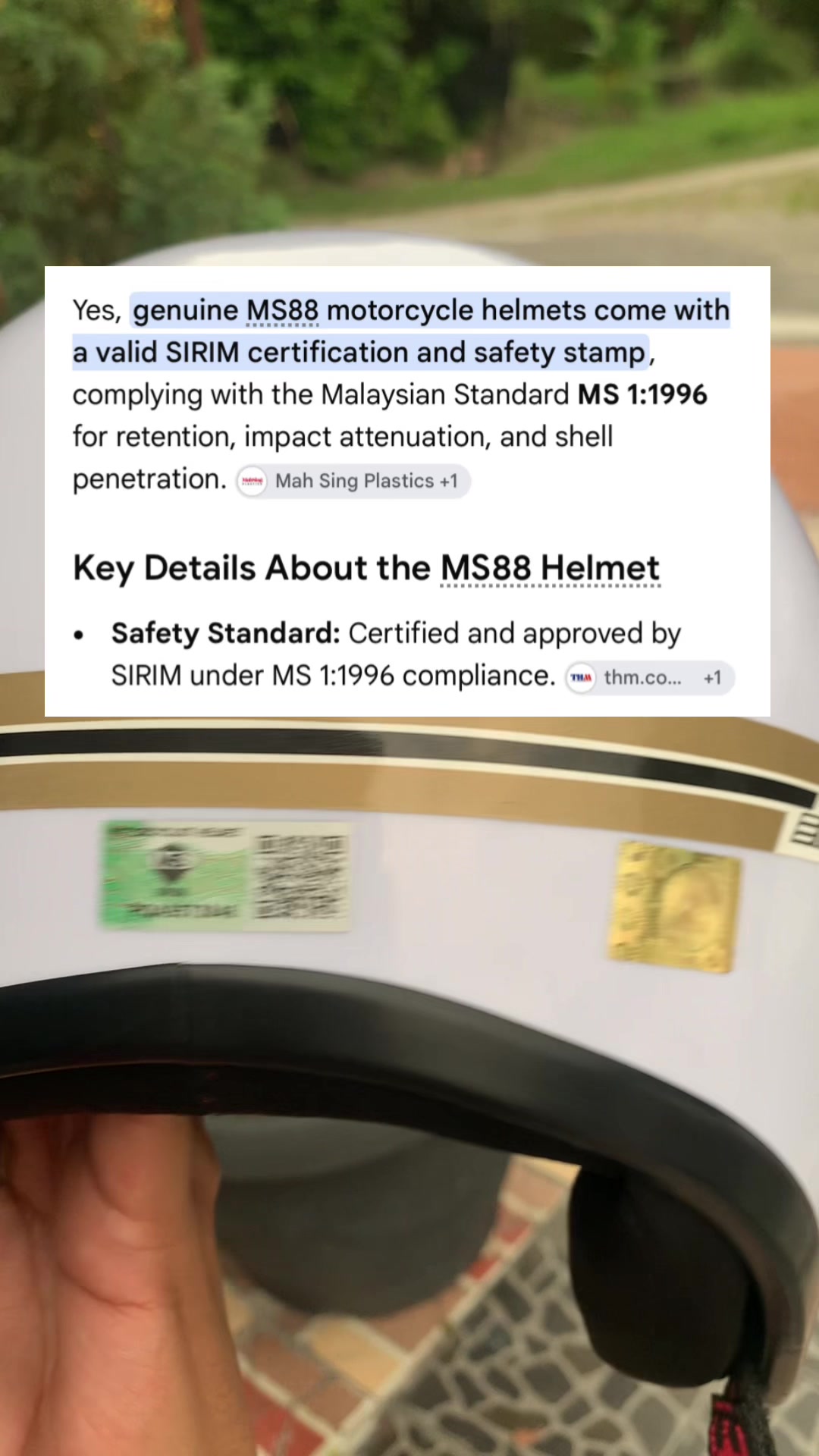 Brg favourite 2026 😍 Yes, genuine MS88 motorcycle helmets come with a valid SIRIM… TikTok video