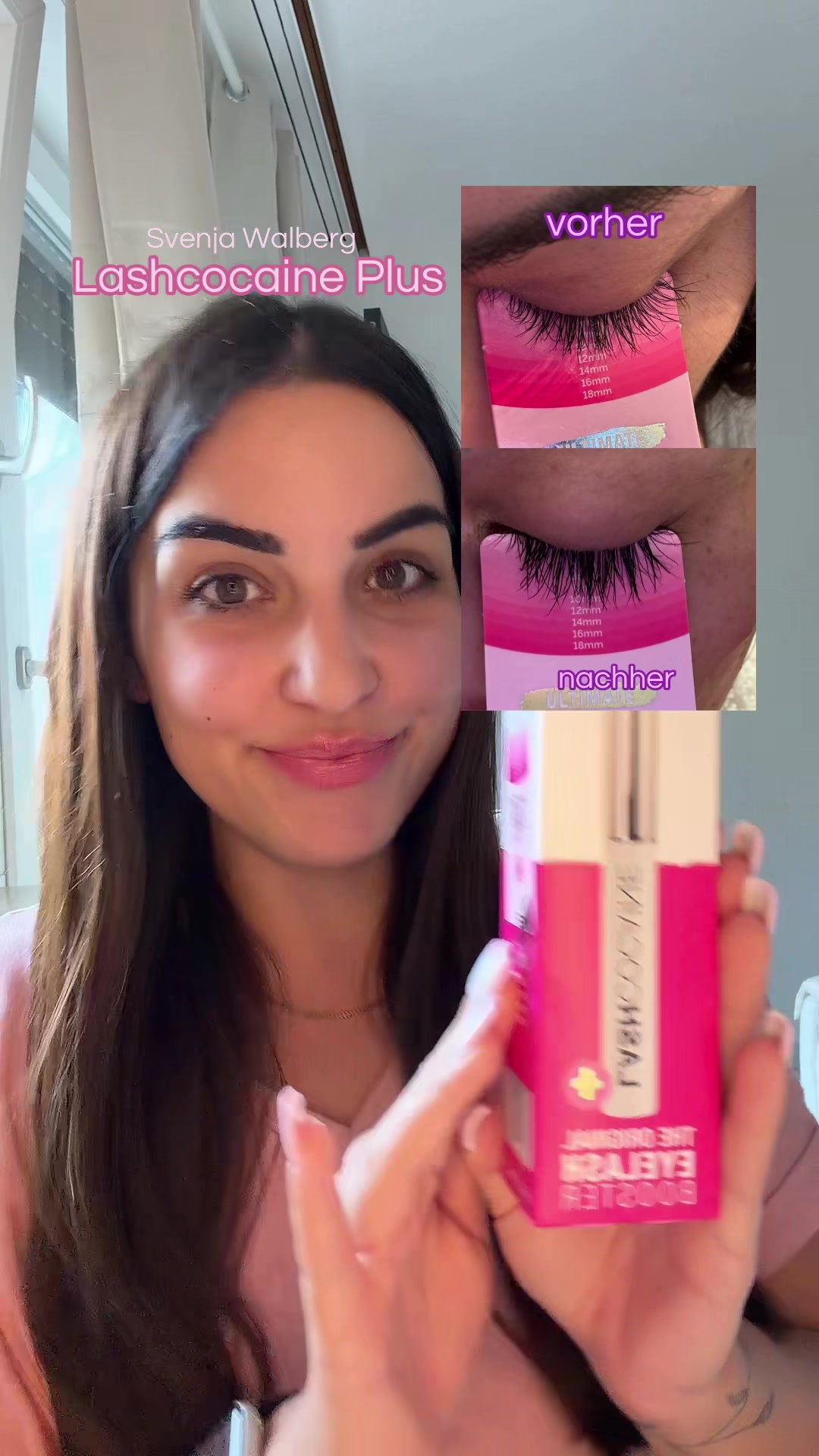 Svenja Walberg Lashcocaine Plus 사용 전후 비교 TikTok video