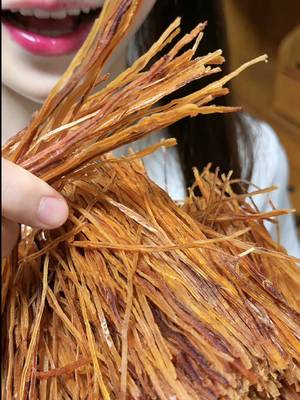 Eating super large portion dried squid noodles! TikTok video