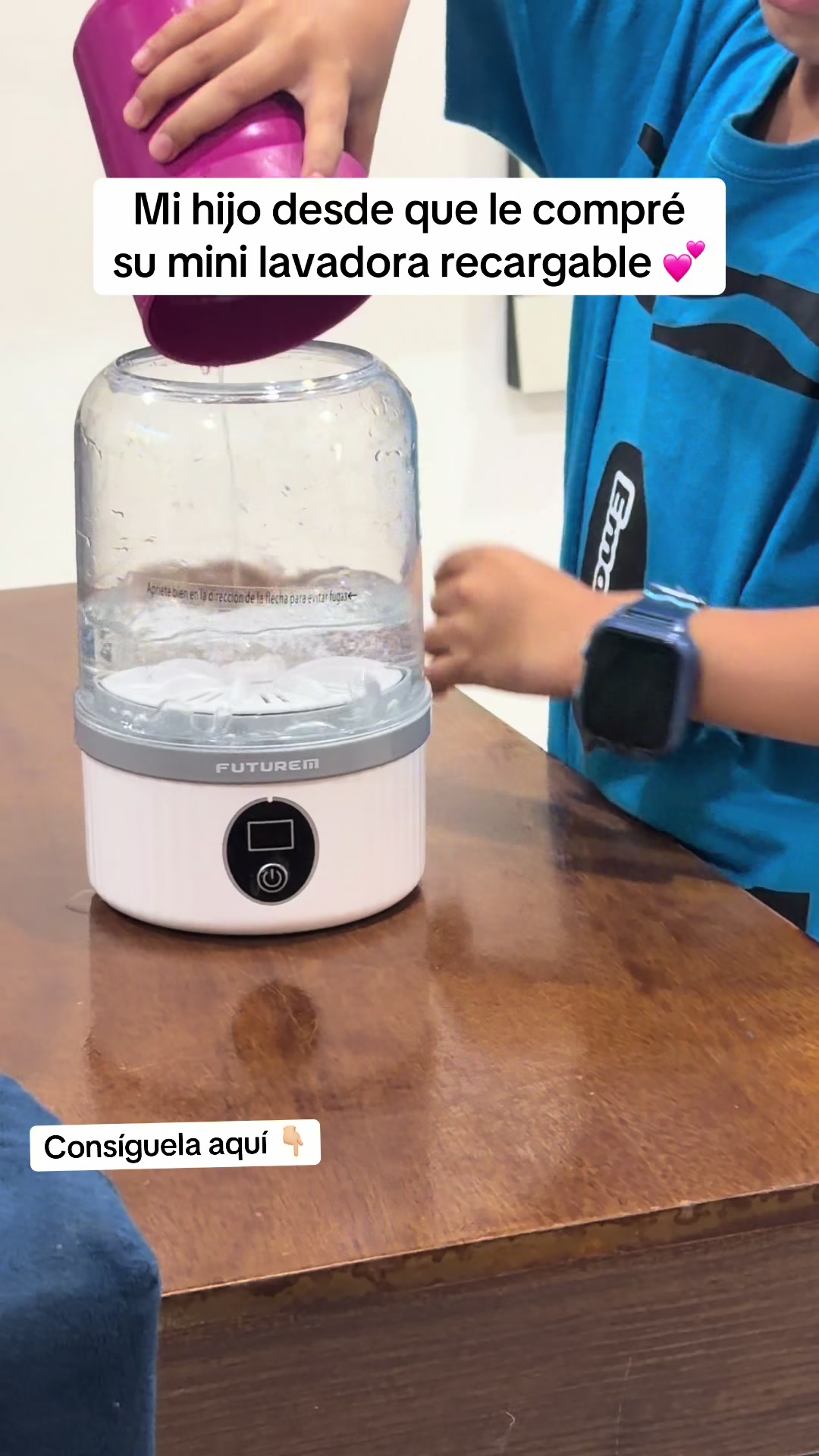 My son, since I bought him his rechargeable mini washing machine 💕, get it here 👇 TikTok video