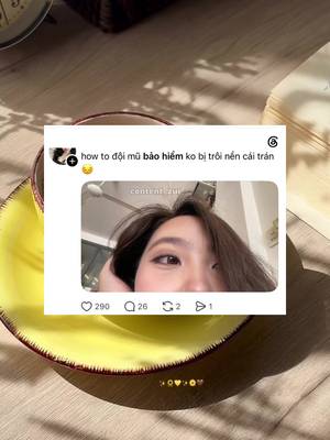 How to đội mũ bảo hiểm ko bị trôi nền cái trán；Mình mới mua thử miếng lót mũ bảo… TikTok video