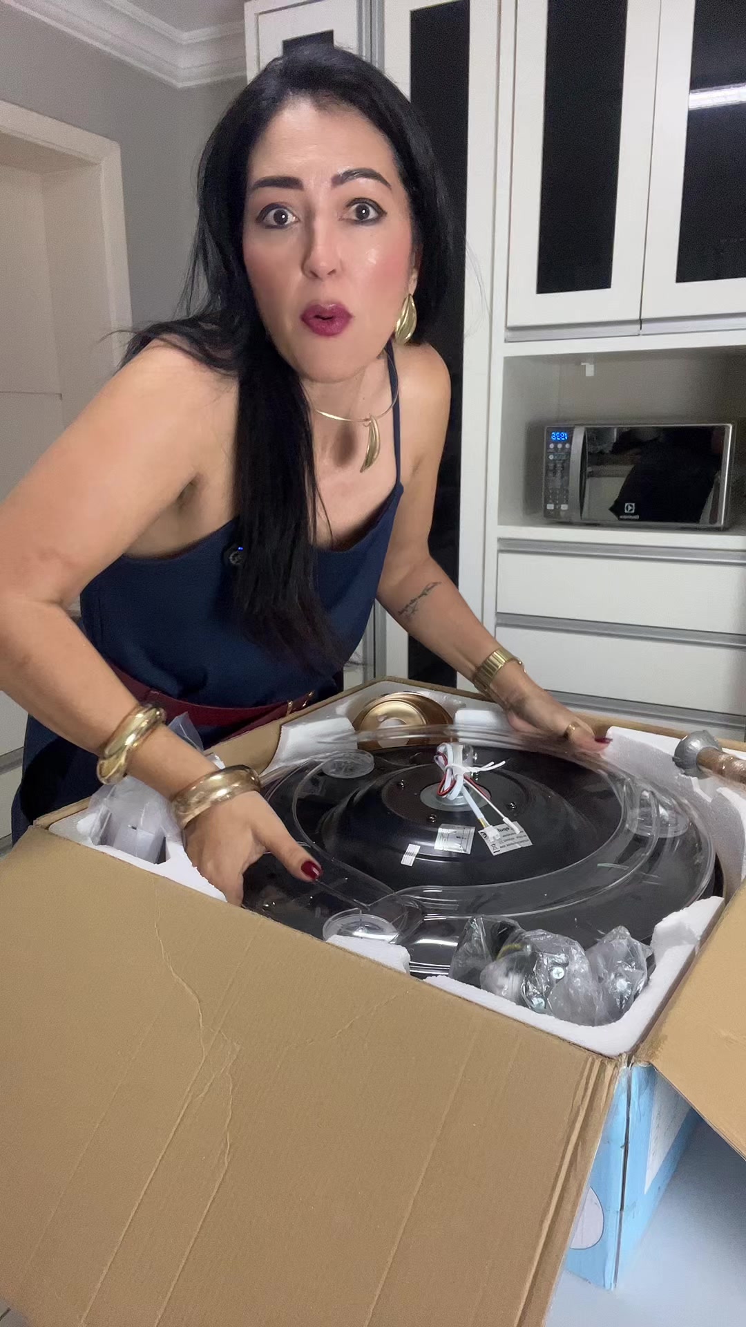 I thought it would be smaller, but look at the size of this ceiling fan light. TikTok video