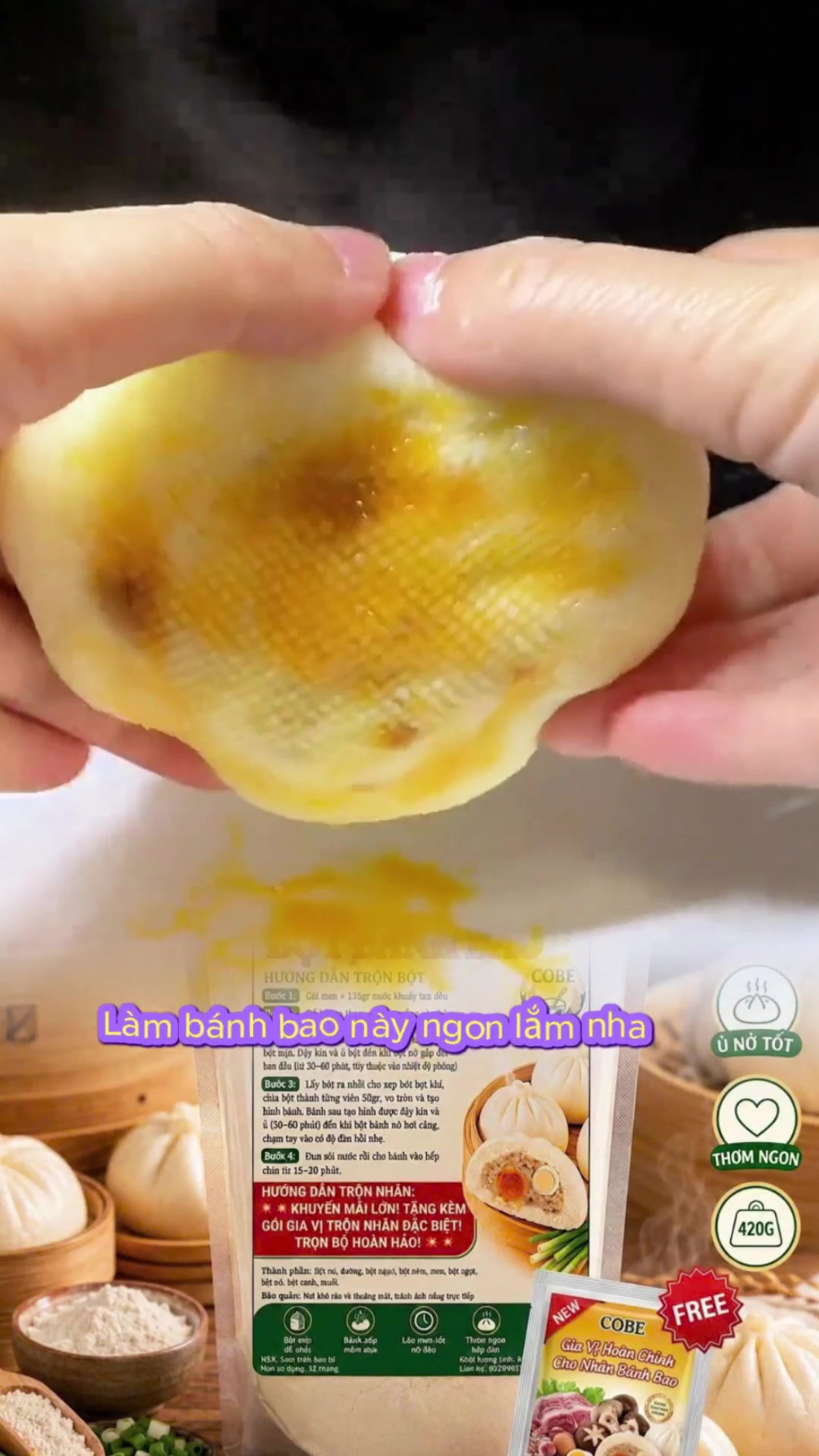 Making this steamed bun is very delicious TikTok video