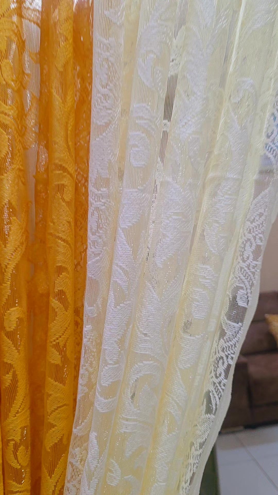 Introduce this Exora series semi-blackout curtain with yellow and white… TikTok video