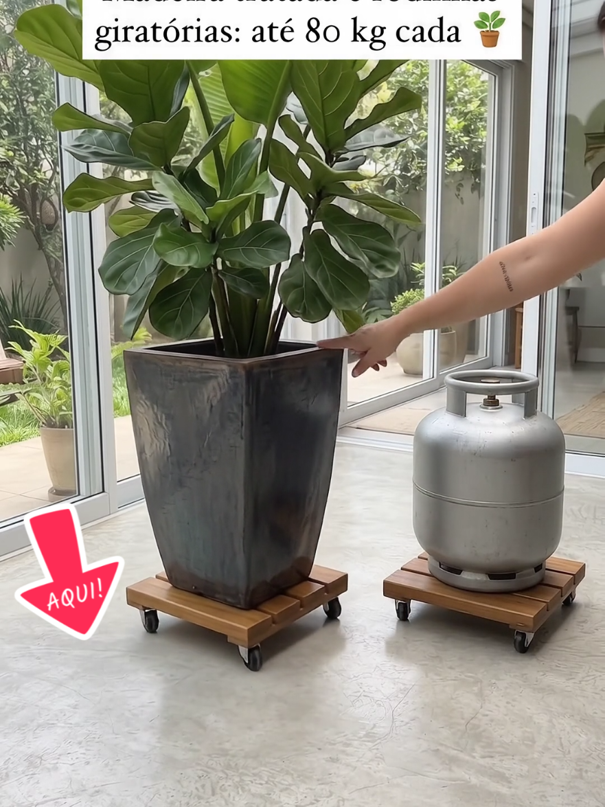 Treated wood and swivel casters: up to 80 kg each 🪴 HERE! TikTok video