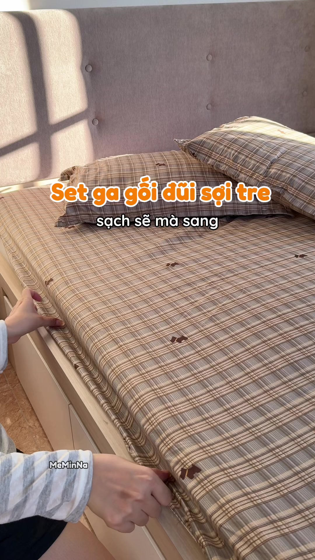 Washed bamboo fiber bedding set, clean and elegant TikTok video