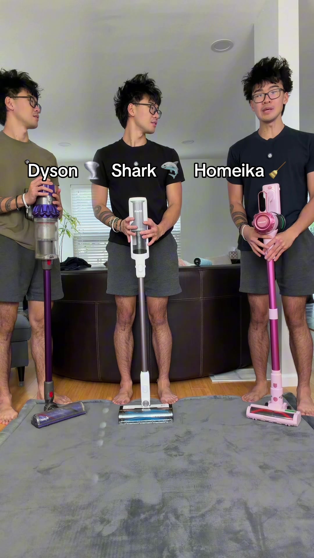 I've got a Dyson, a Shark, and a Homeika. TikTok video