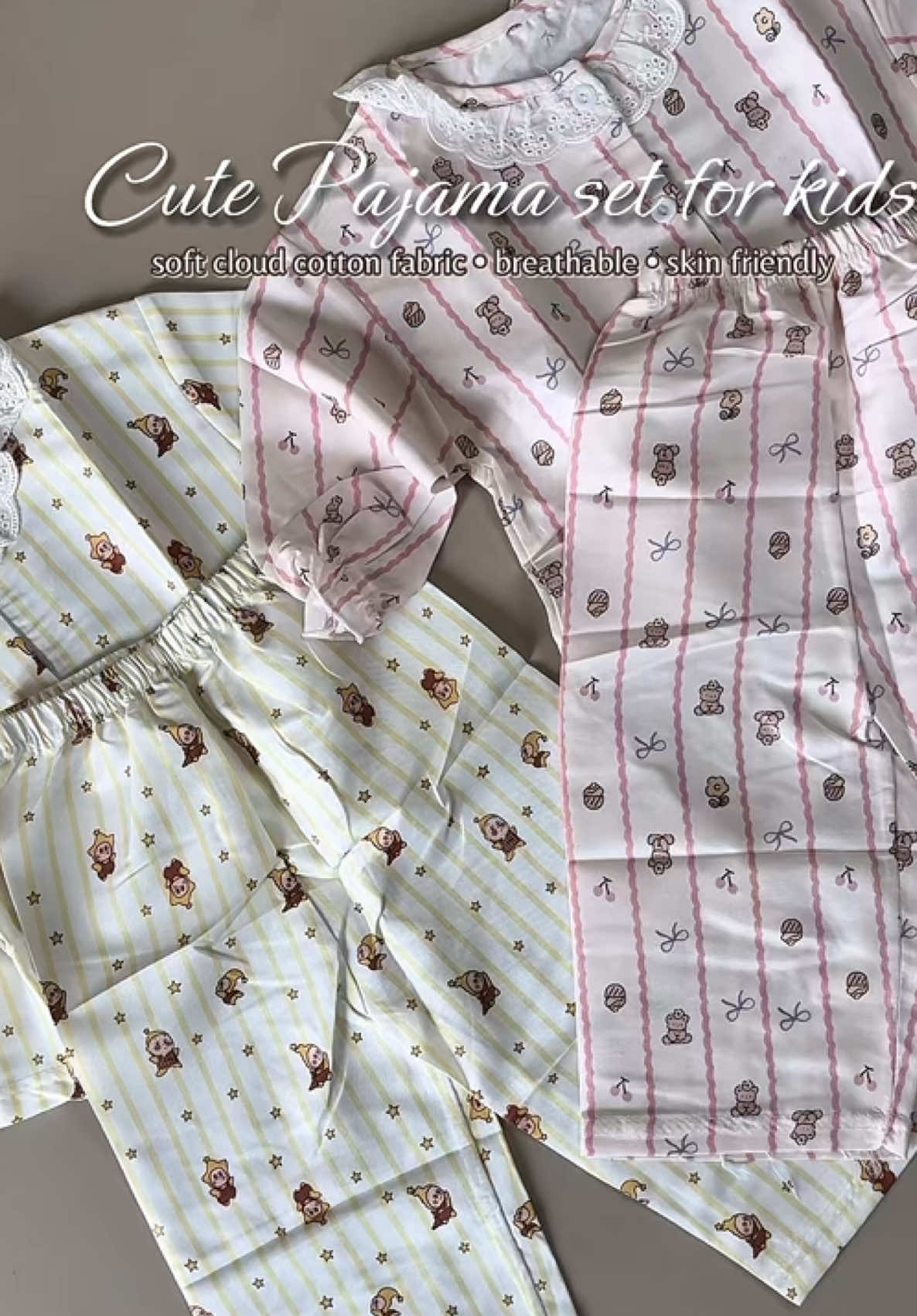 Cute Pajama set for kids, made of soft cloud cotton fabric, breathable and skin… TikTok video