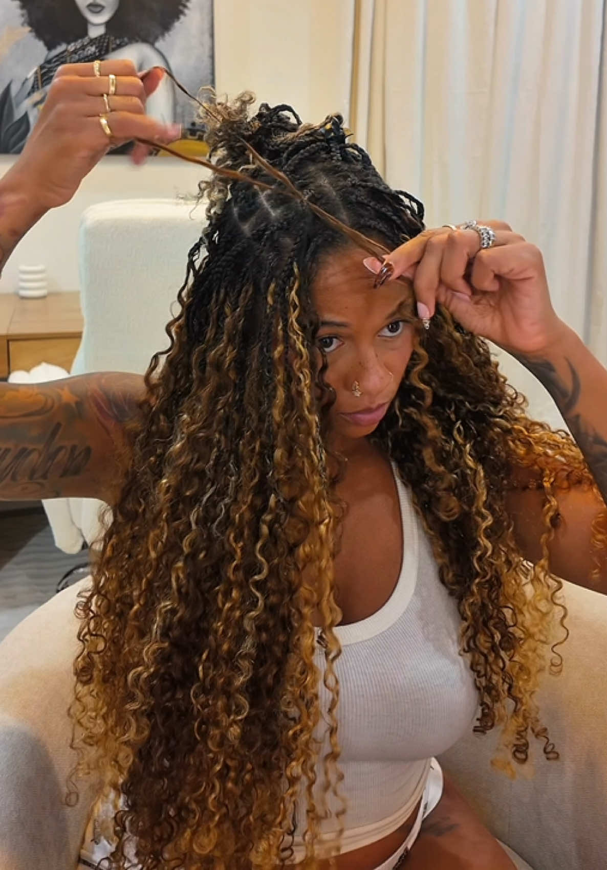 Miracle knots, OQ HUMAN HAIR, 20, Burmese Curly, Stretched length TikTok video