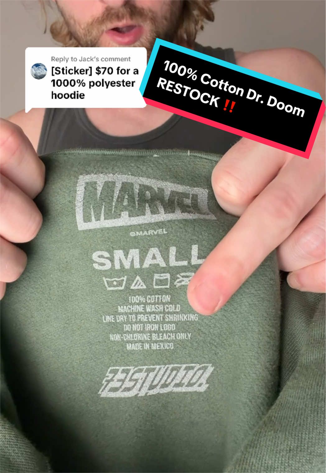 [Sticker] $70 for a 1000% polyester hoodie TikTok video