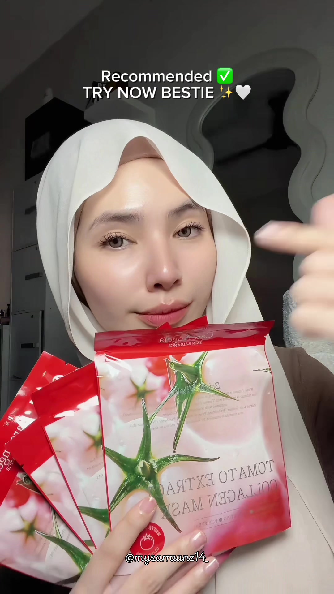 Korean hydrogel mask Fresh + Glowy skin CareAngela White Tomato Mask made in korean TikTok video