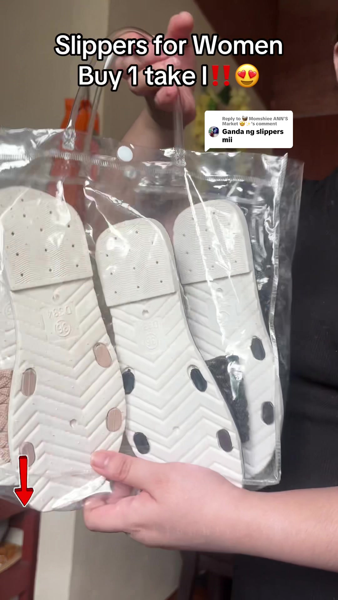 These are the buy 1 take 1 slippers available here on TikTok Shop, madam, I'm… TikTok video
