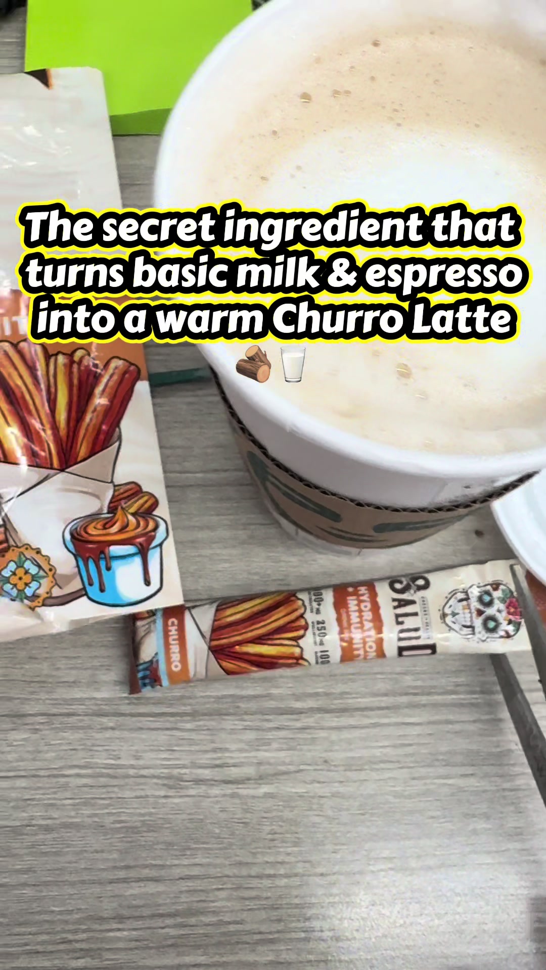 The secret ingredient that turns basic milk & espresso into a warm Churro Latte… TikTok video