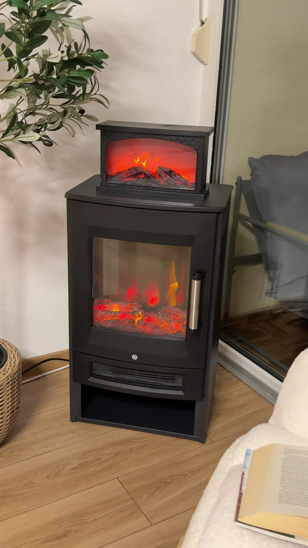 This electric fireplace has a exquisite appearance and very realistic flame effect. TikTok video
