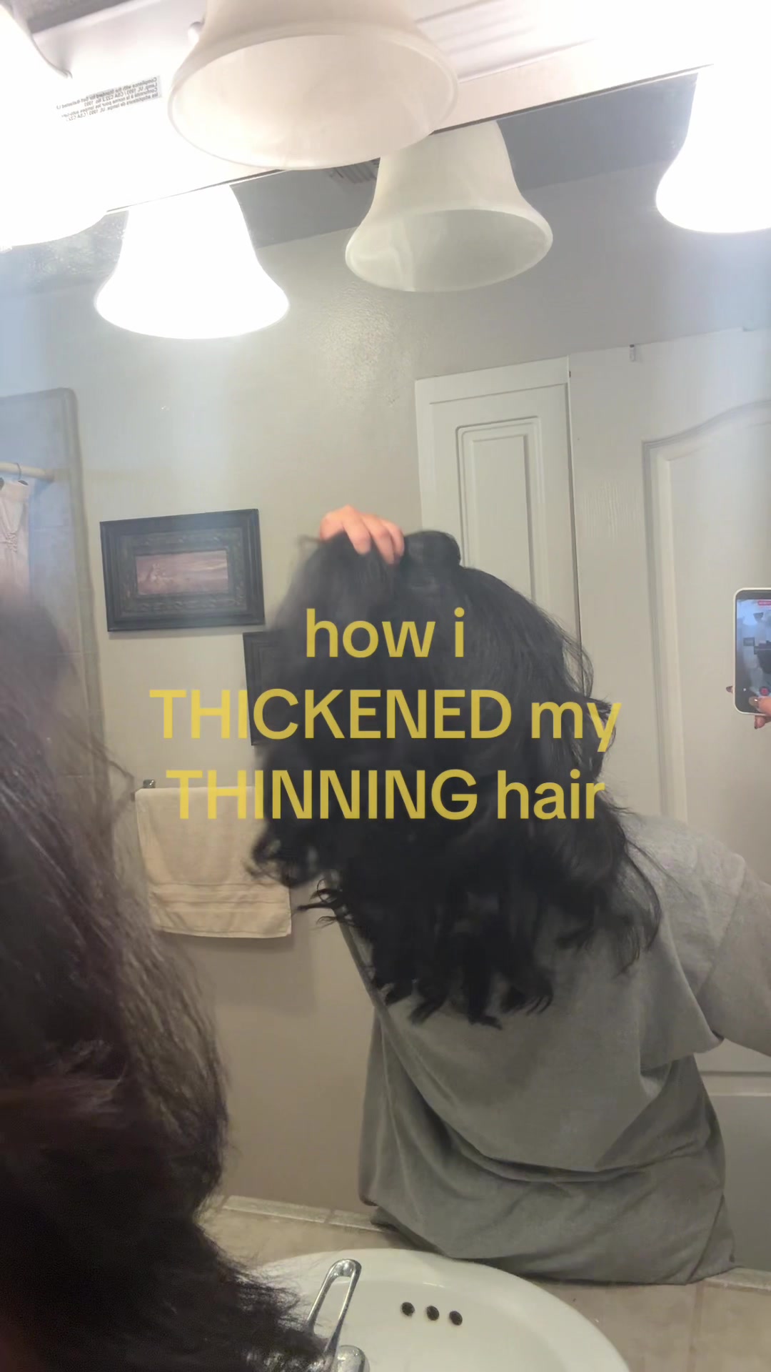 How i THICKENED my THINNING hair TikTok video