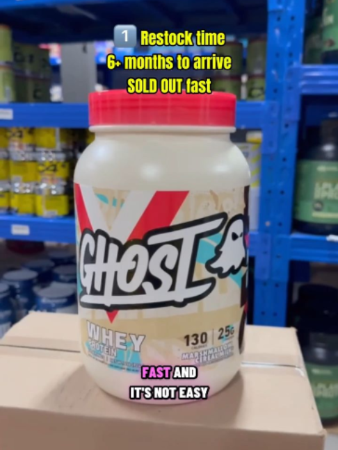 Ghost Whey Zai whey OR Hype whey 1 Restock time 6+ months to arrive SOLD OUT fast TikTok video