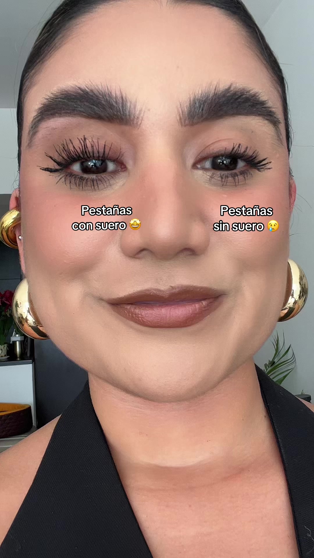 Lashes with serum 😂 Lashes without serum 😢 TikTok video