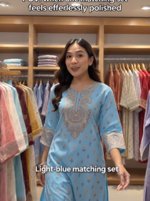 This light blue kurta set is so easy to style. TikTok video