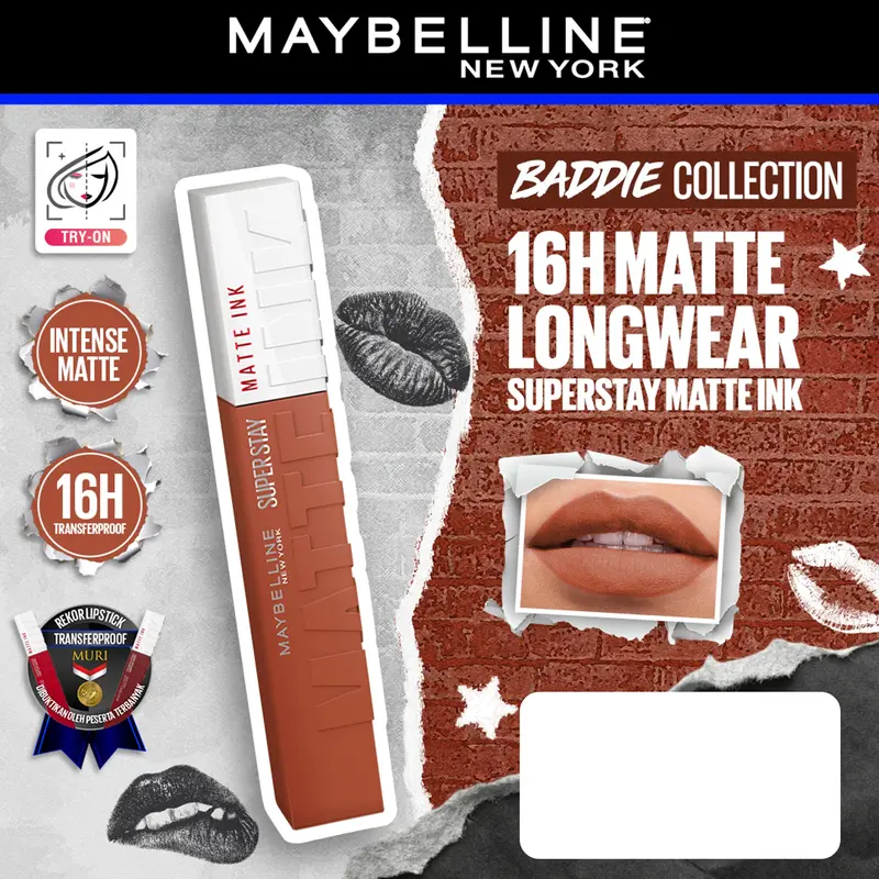 MAYBELLINE Superstay Matte Ink Liquid Lipstick, Long-Lasting Waterproof Matte Lip Color, Transfer-Resistant, Up to 16 Hours