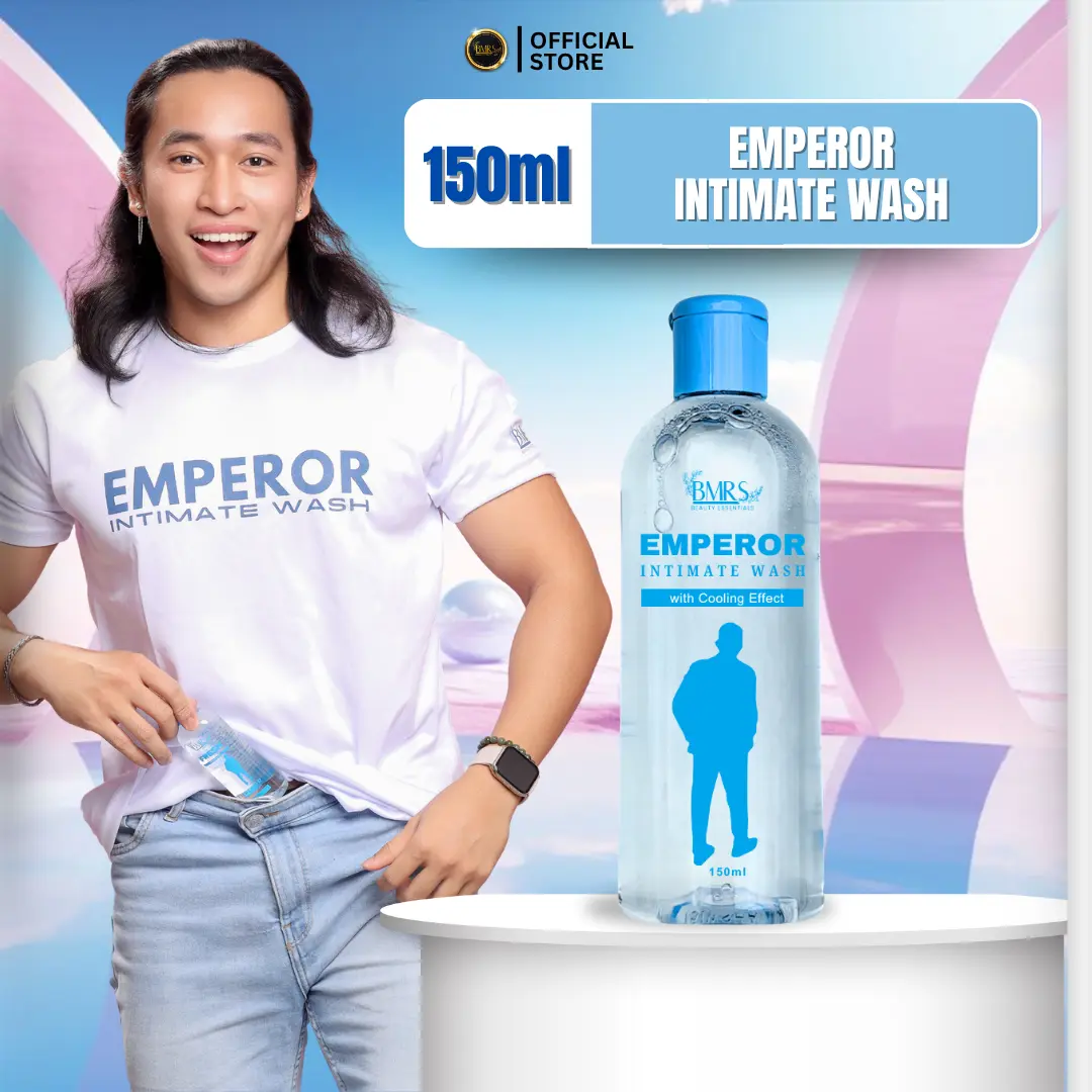 BMRS Emperor Masculine Wash, 150ml, New Packaging, Alcohol-Free Antibacterial Cleanser with Ginseng, Peppermint, Tea Tree and Aloe