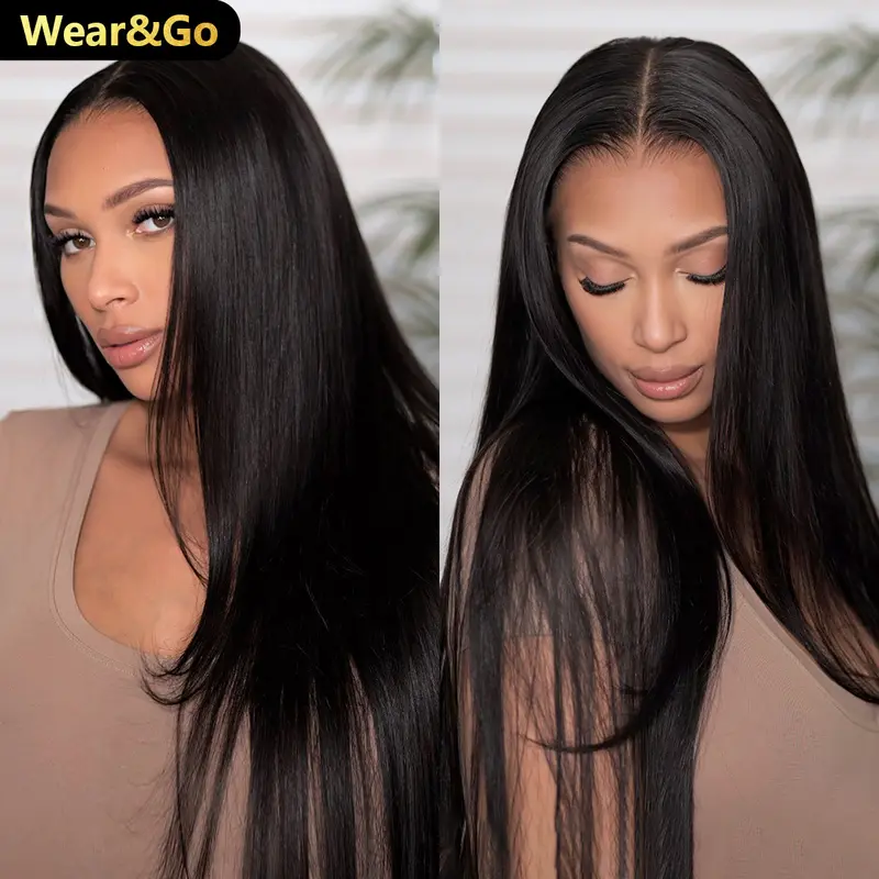 OQ HAIR 着けるだけの接着剤不要ストレート人毛ウィッグ 7×5 HDレース・レースカット済み・結び目の事前ブリーチ済み・初心者向け［無料アップグレード］#TikTokShopFallDealsForYou