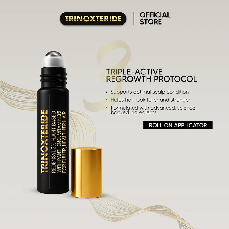 Trinoxteride20 Topical Hair Grower - Hair Nutrition Solution for optimal hair regrowth. Roll-on application, ideal for thinning hair, bald spots Hair Care Comfort
