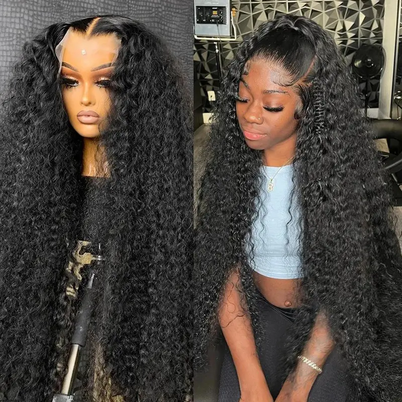 Bling Hair 13x4 and 13x6 HD Lace Frontal Wigs, 180% Density Brazilian Deep Curly Hair, Pre-Plucked
