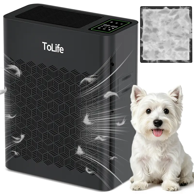 ToLife TZ-K2 Air Purifier for Rooms up to 1,095 ft², PM2.5 Display, Auto Mode, Timer and HEPA Filter