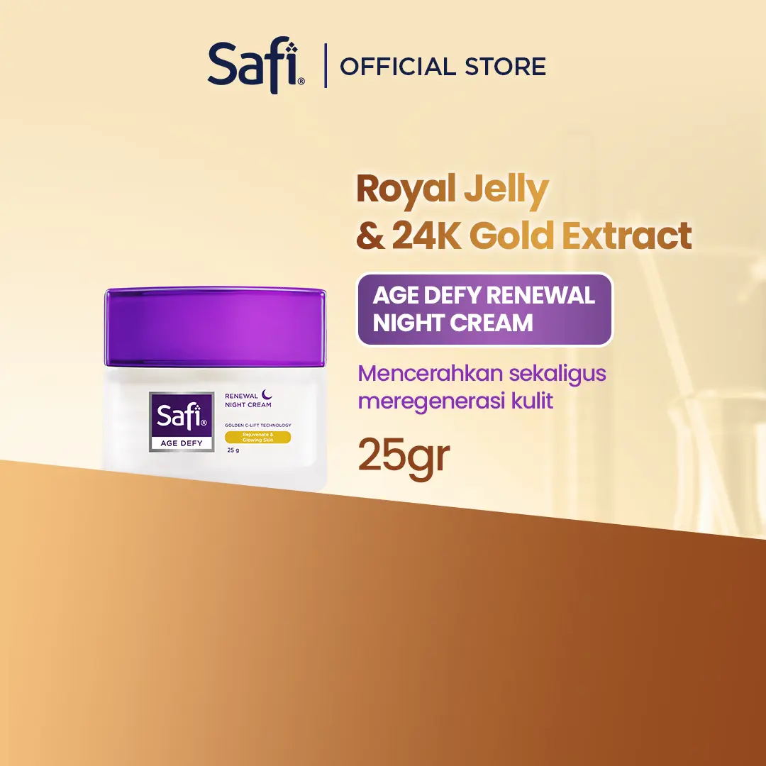 Safi Age Defy Anti Aging Renewal Night Cream Pelembap/Krim Malam Anti Aging Mencerahkan - Perawatan Wajah