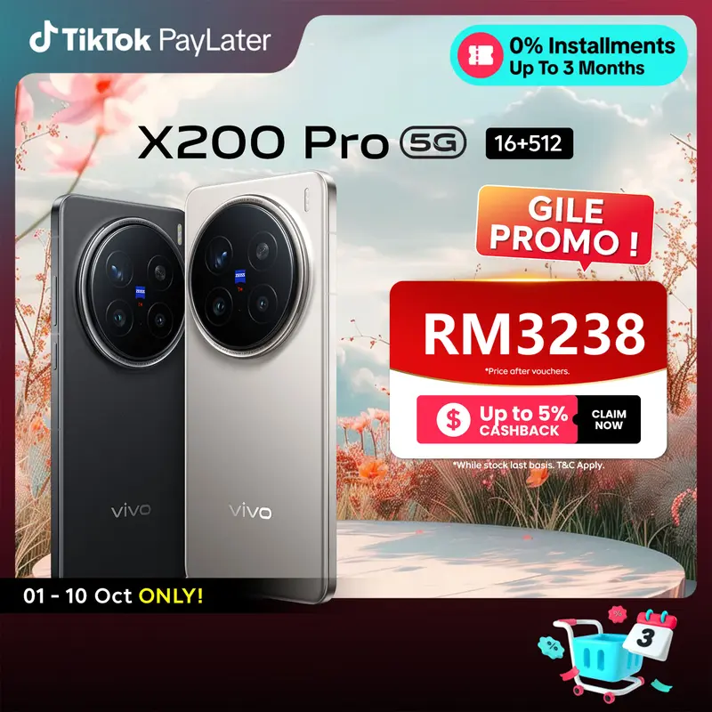 vivo X200 Pro 5G Smartphone, ZEISS 200 MP Telephoto Camera, Sony LYT-818 50 MP Camera, 6000 mAh Battery, 90W FlashCharge, 6.78 in Display, IP68/IP69