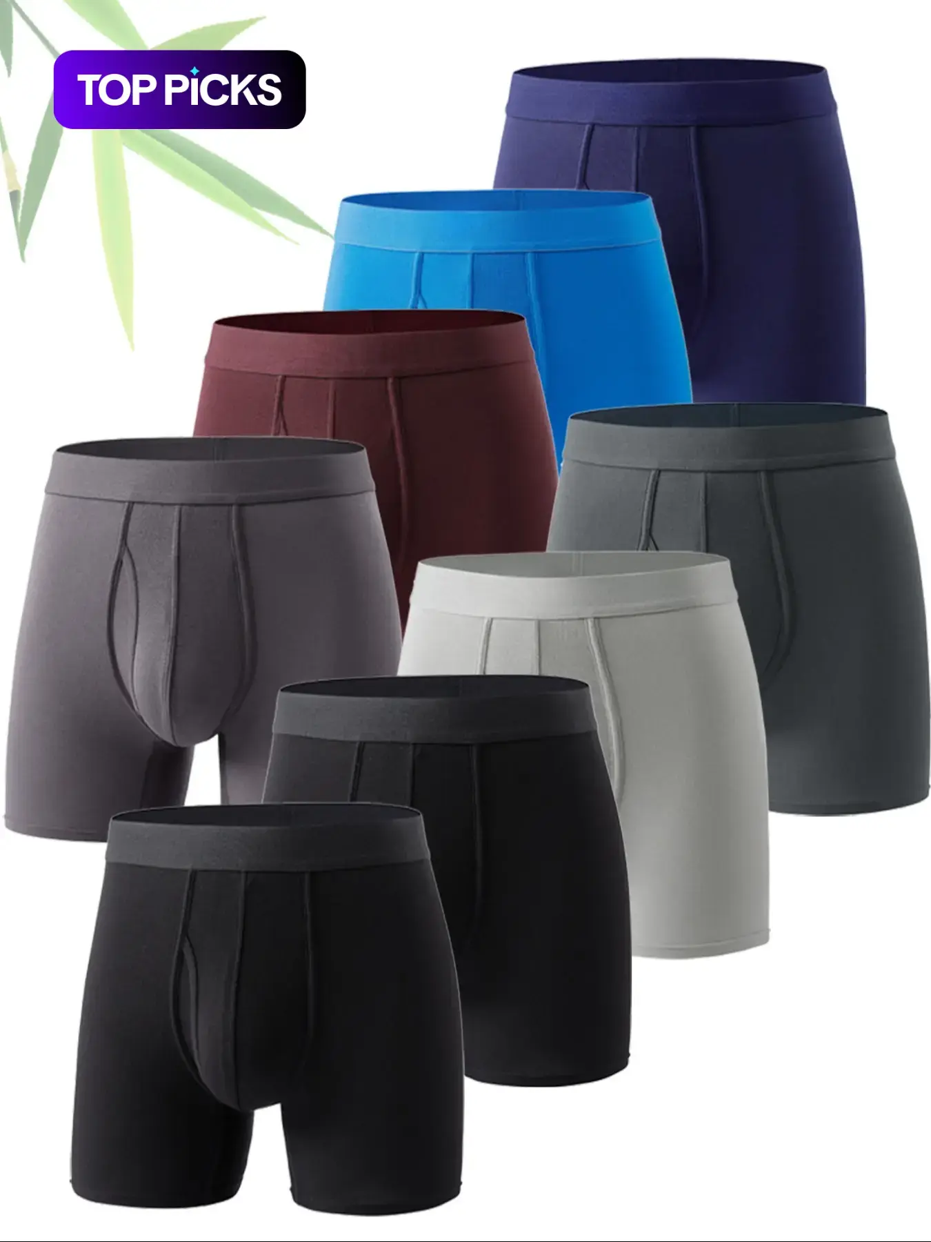 Herren-Boxershorts aus Bambusfaser in Uni-Farben, atmungsaktive, bequeme und elastische Unterwäsche für Alltag und alle Jahreszeiten